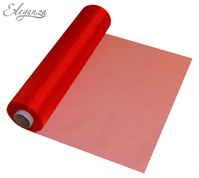 Eleganza Soft Sheer Organza 29cm x 25m Red - Organza / Fabric
